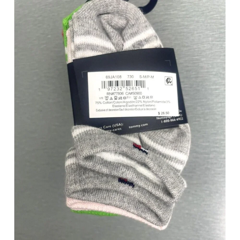 7 PAIRS Tommy Hilfiger Toddlers Infants Socks Cotton Multicolor S/M 6-12 MOS